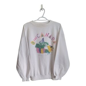 Vintage Marci Lipman O Canada Crewneck Sweatshirt Medium Grandmacore Cottagecore